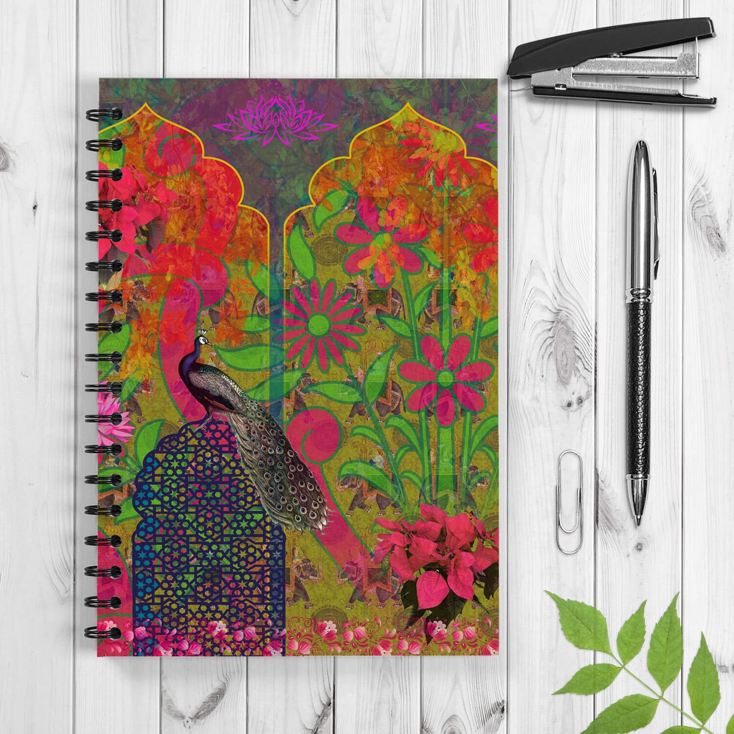 Peacock in Castle Spiral Notebook