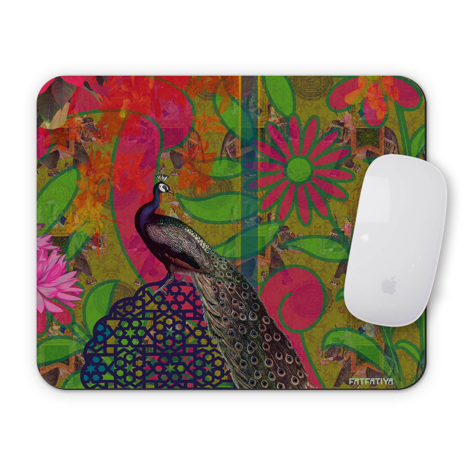 Beautiful Peacock Aesthetic Computer Mouse Pad
