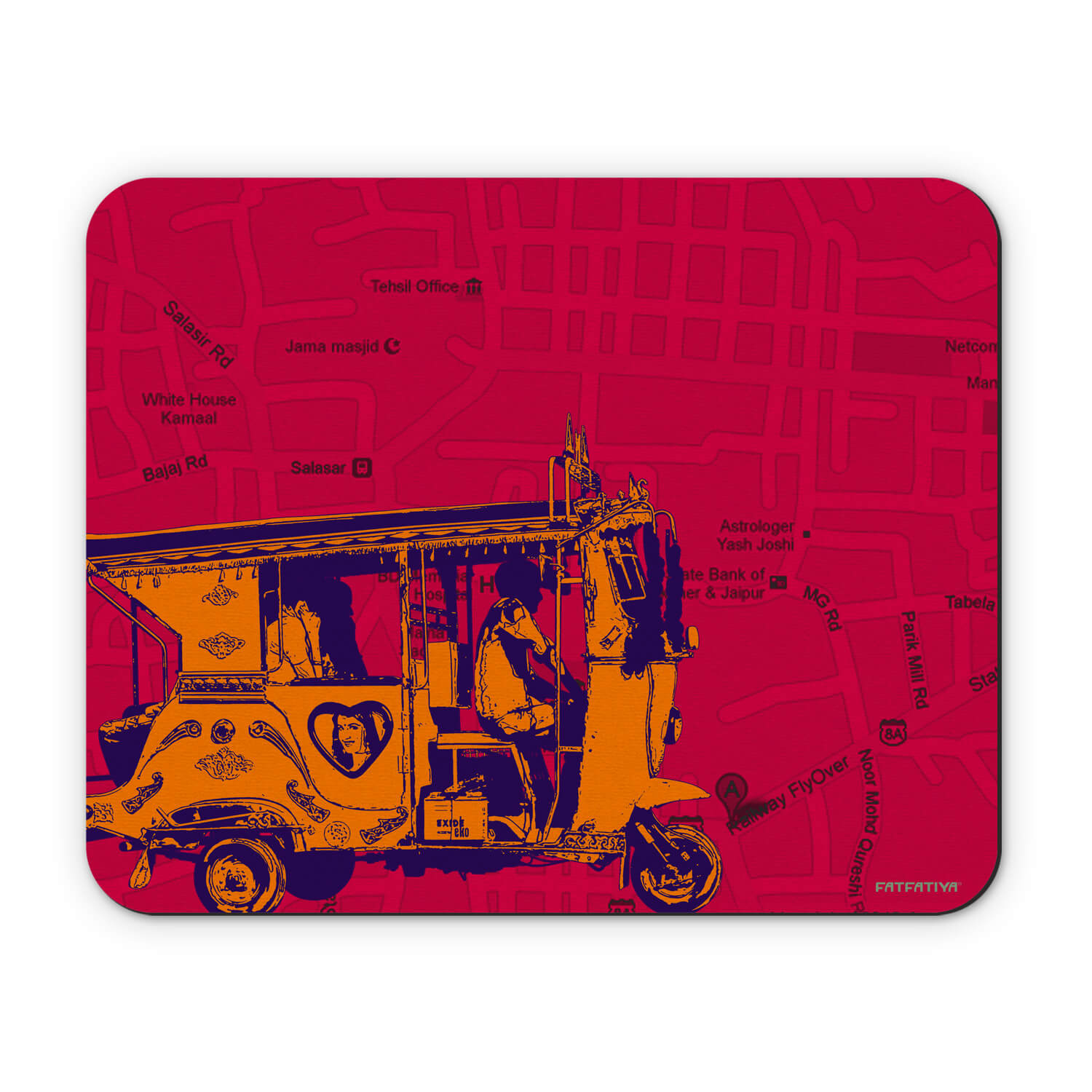 Orange Auto/Taxi Quirky Mouse Pad