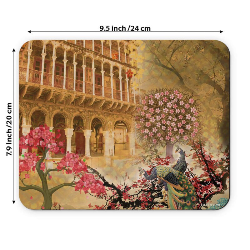 Cool Peacock and Haveli Artisan Mousepad - Image 4
