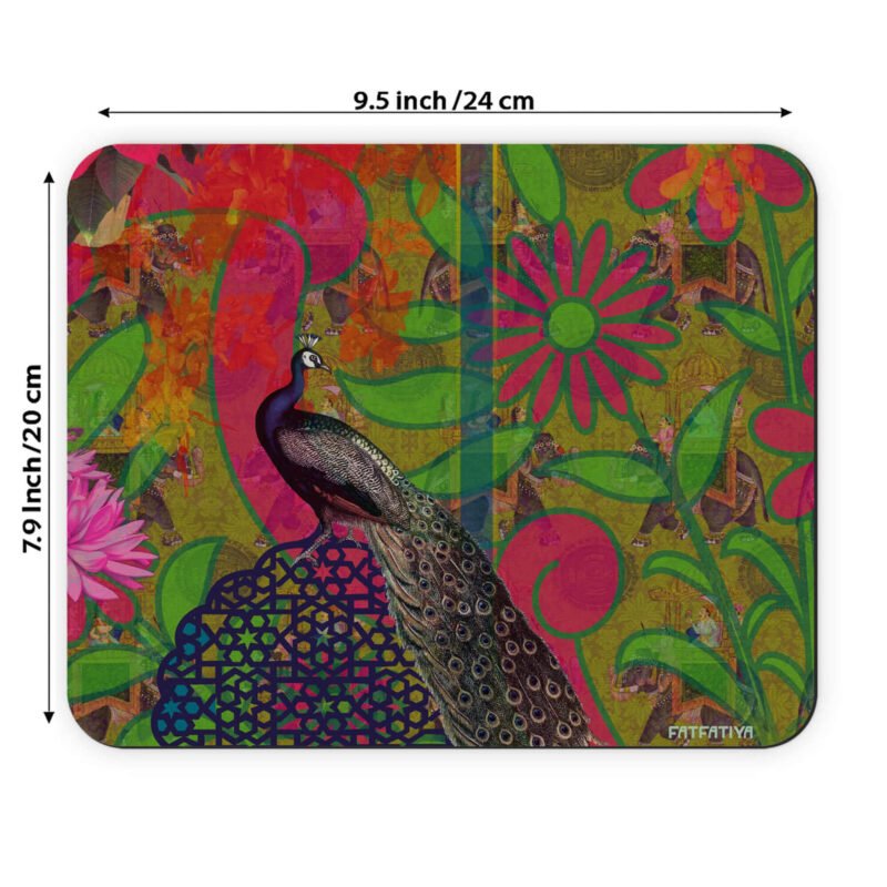 Beautiful Peacock Aesthetic Computer Mouse Pad - Image 4