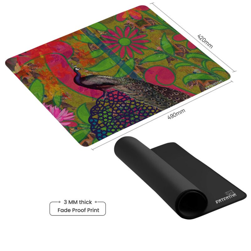 Beautiful Peacock Aesthetic Computer Mouse Pad - Image 6
