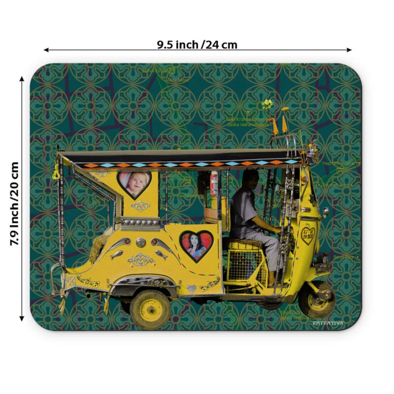 Yellow Auto Rickshaw Best Mouse Pad - Image 4