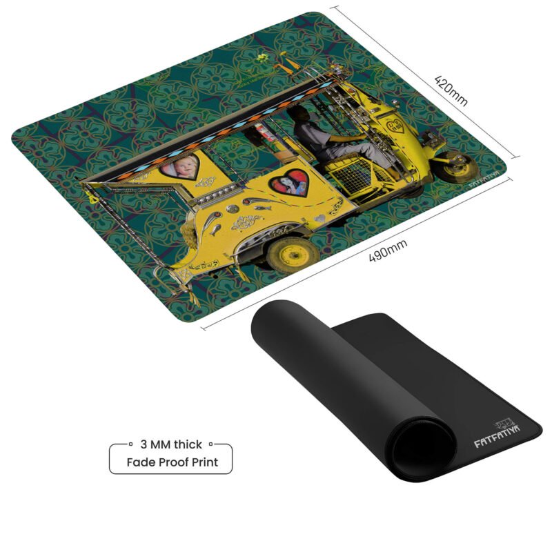 Yellow Auto Rickshaw Best Mouse Pad - Image 6