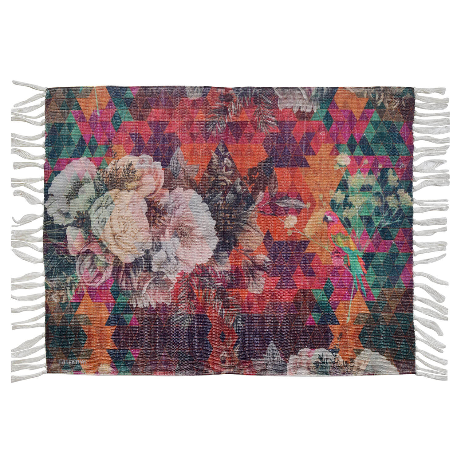 Multicoloured Floral Re-Cycled Polyester Rug