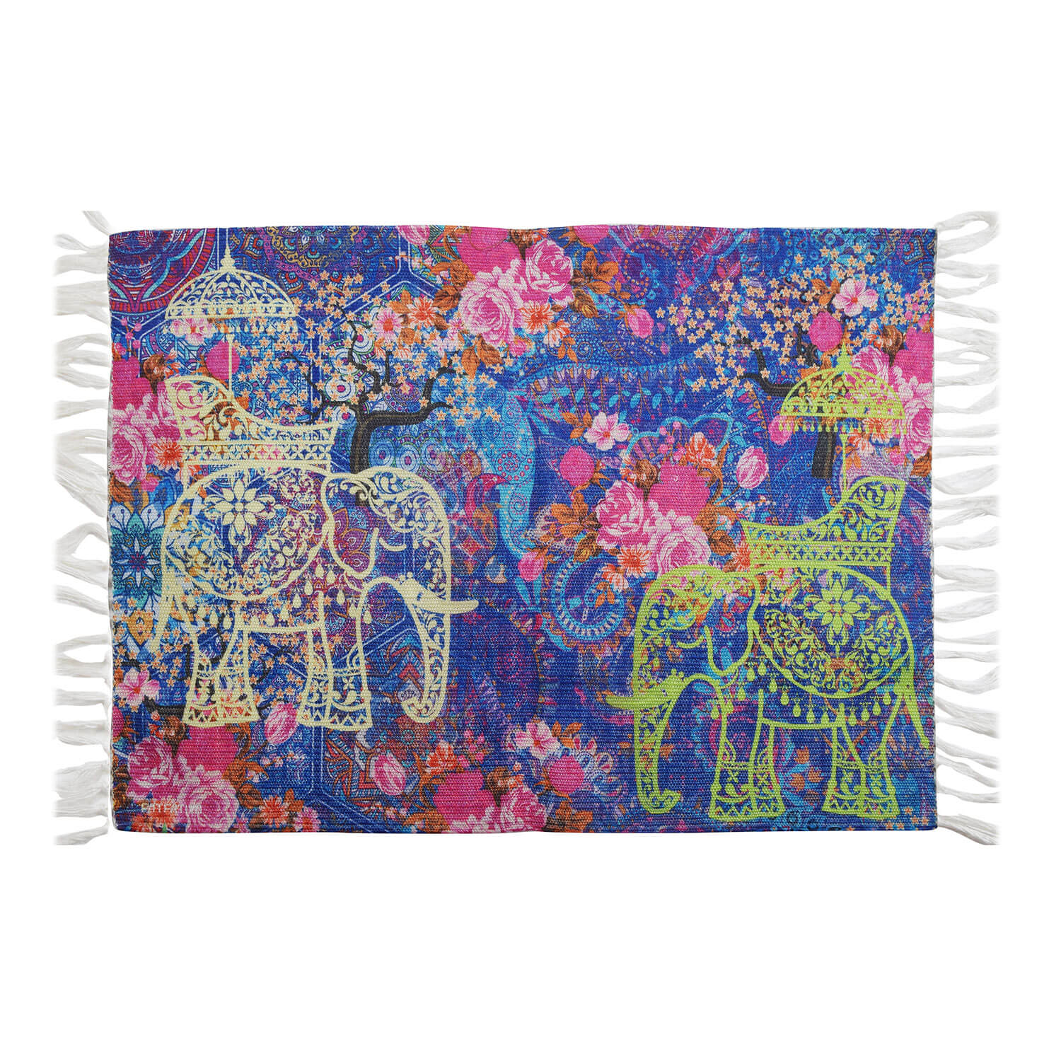 Two Indian Wedding Elephant Re-Cycled Polyester Rug
