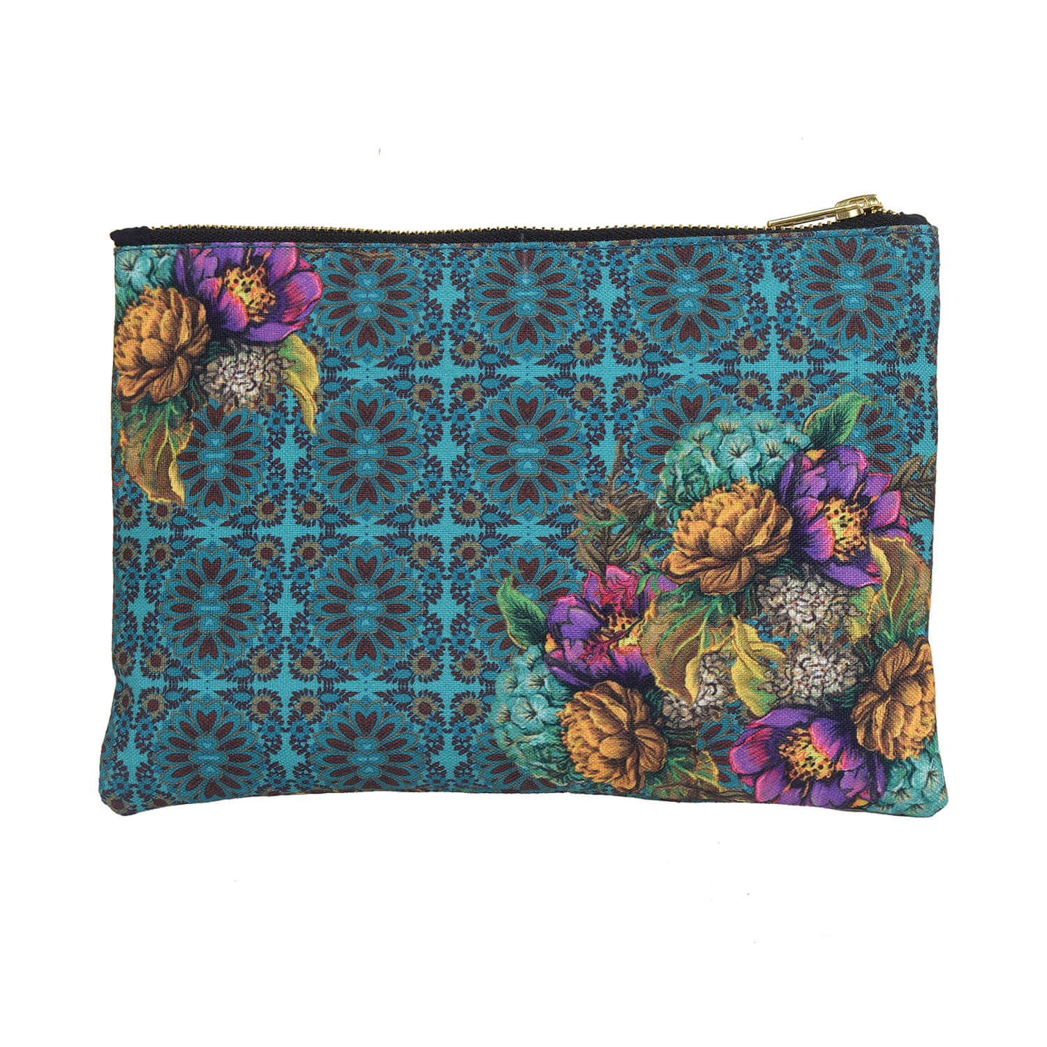 Beautiful Purple and Yellow Flower Stash Pouch