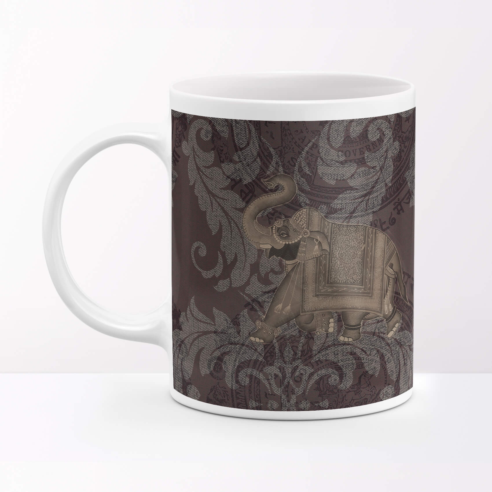 Jaipuri Ele Brown Coffee Mug