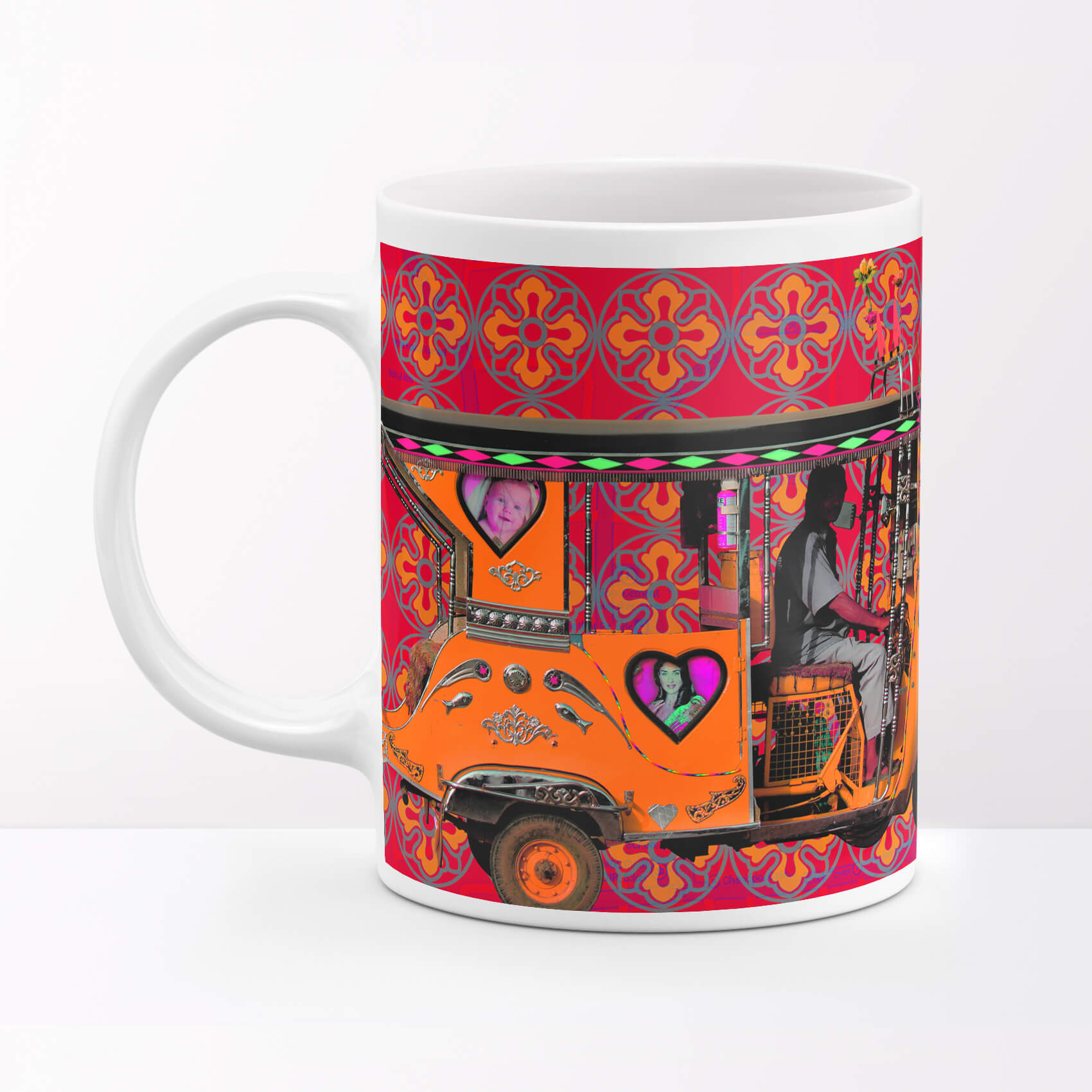 Orange Taxi Funky Coffee Mug