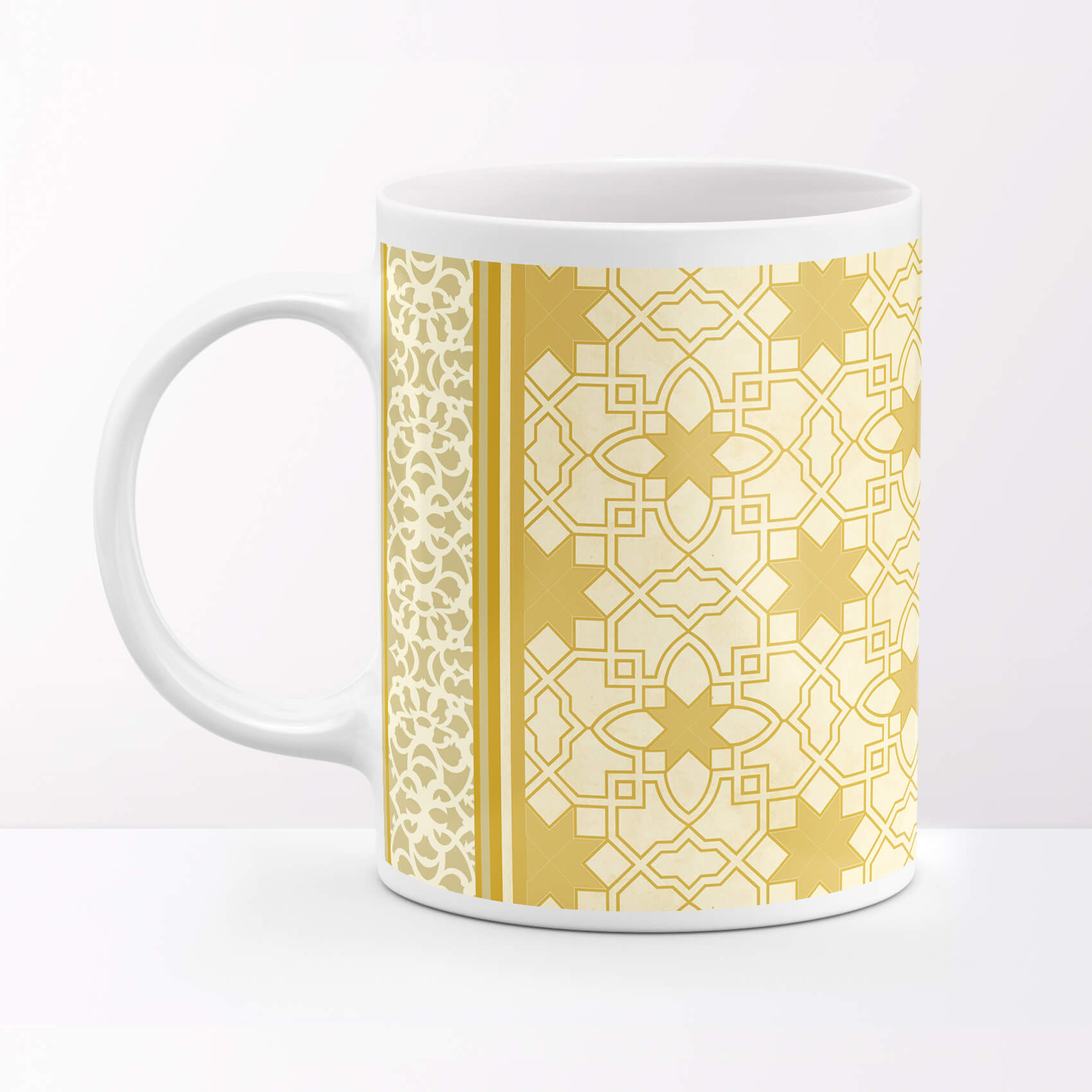 Rajasthani Jali Design Yellow Coffee Mug