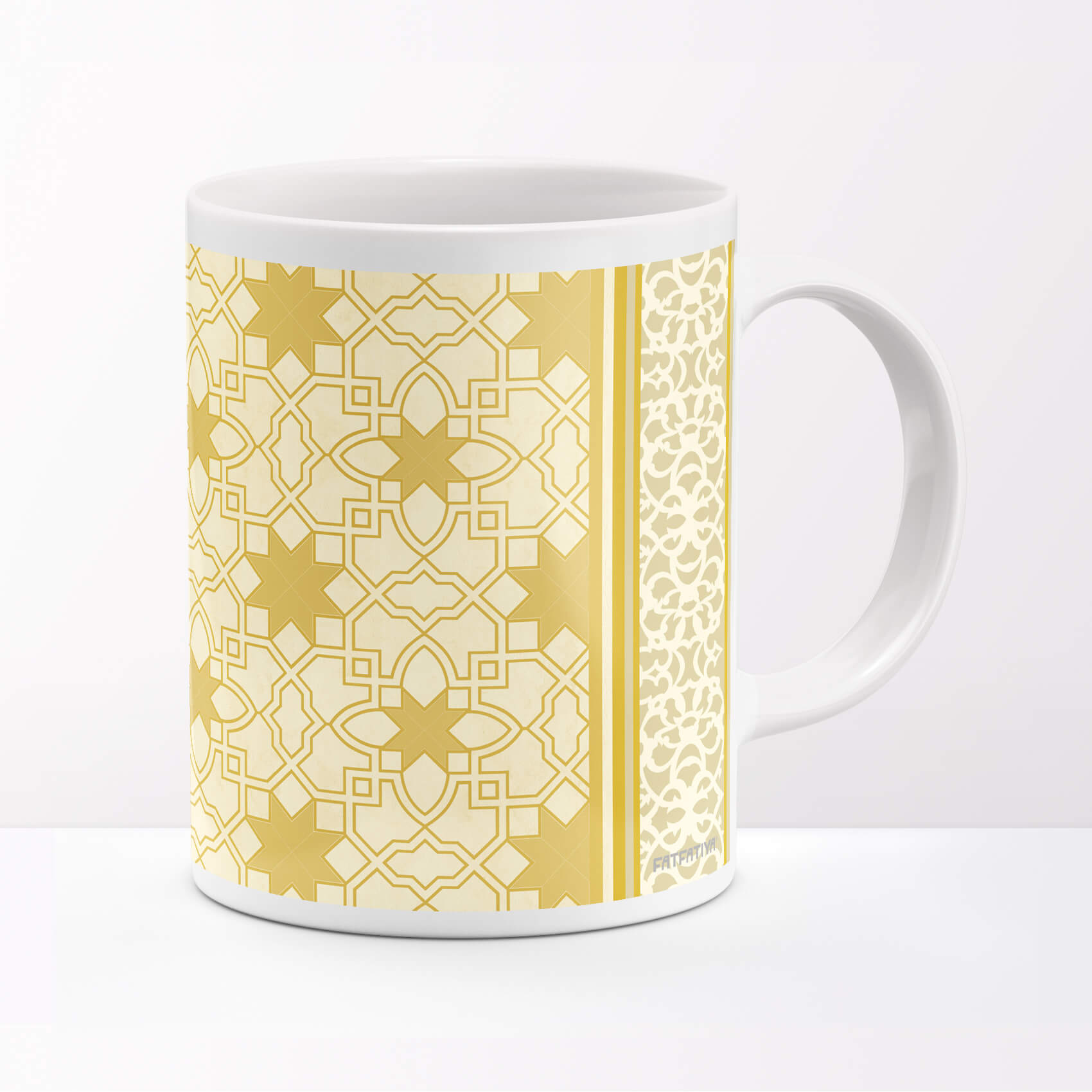 Rajasthani Jali Design Yellow Coffee Mug