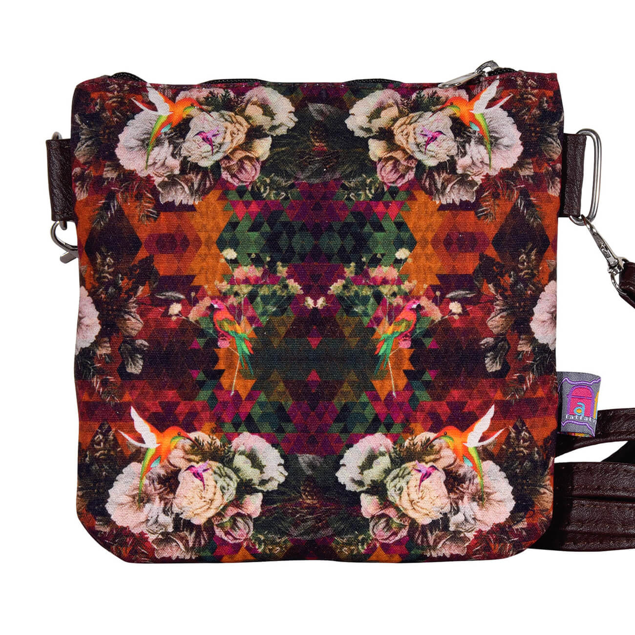 Multicolored Floral Canvas Sling Bag