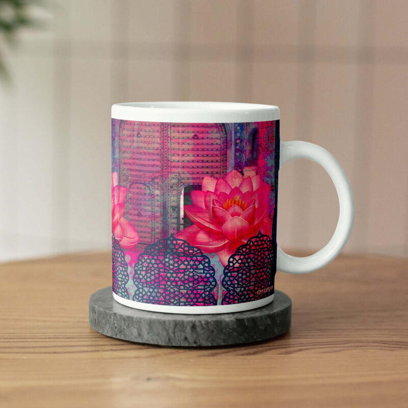 floral coffee mug