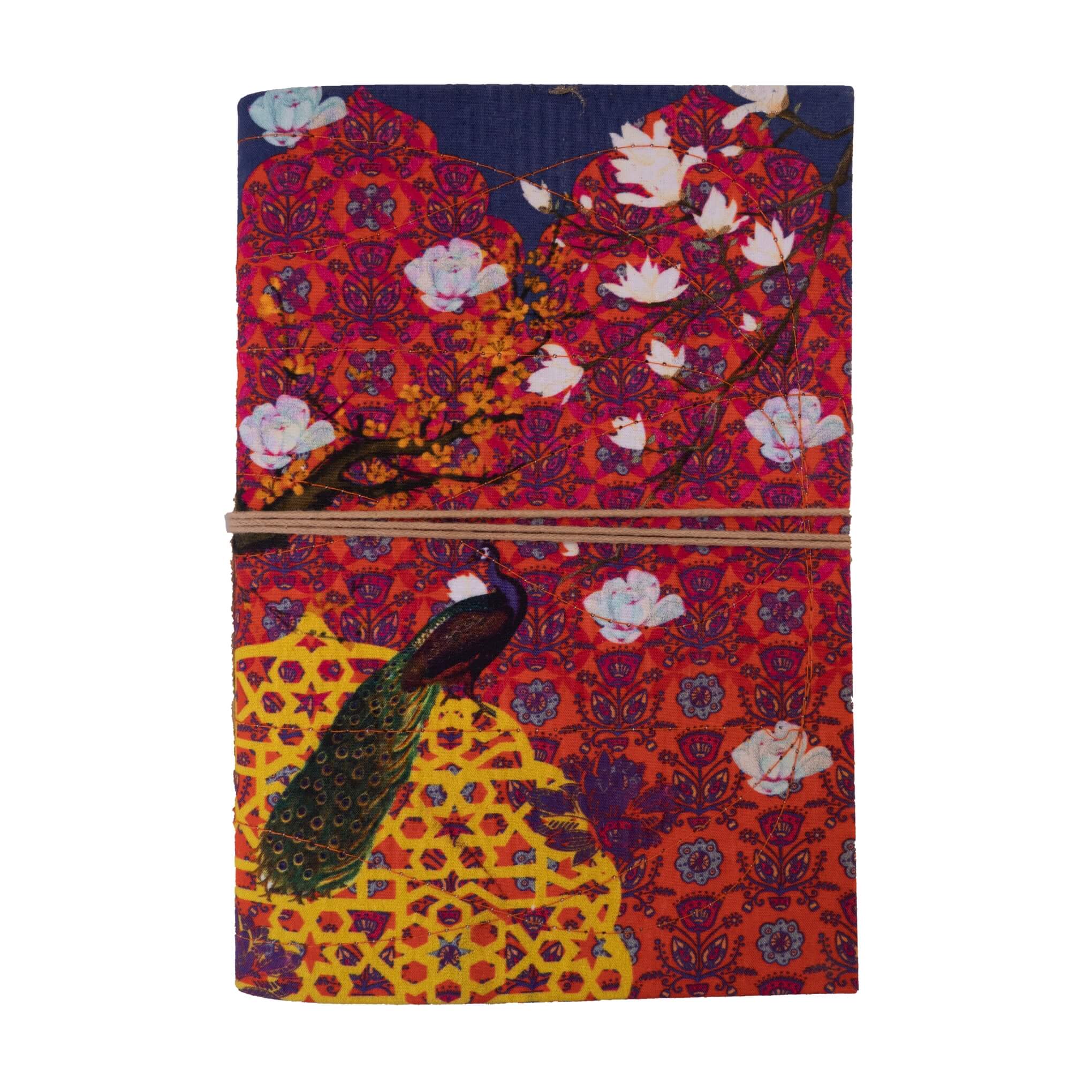 Peacock Print Colourful Handmade Notebook