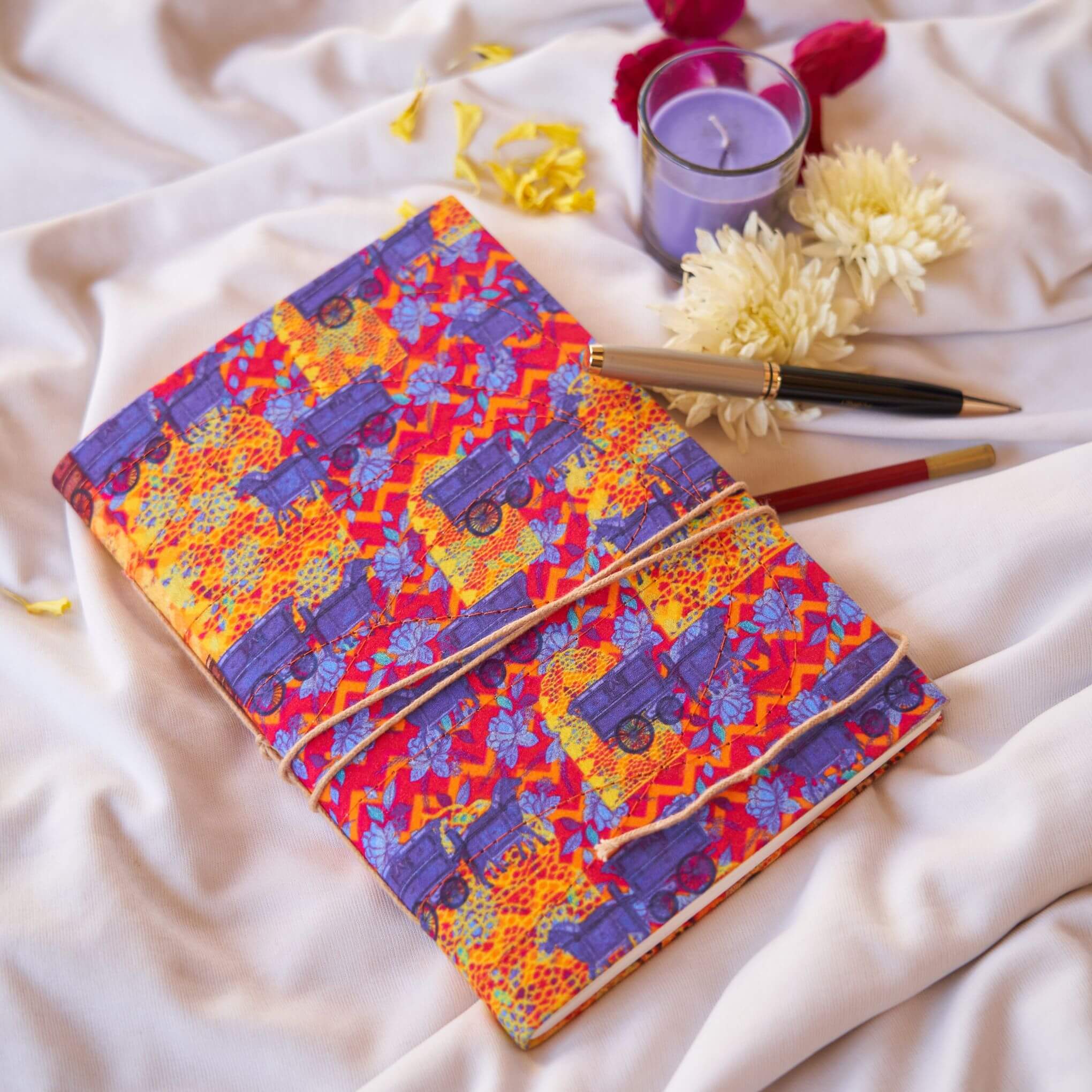Carriage Design Colourful Handmade Paper Diary
