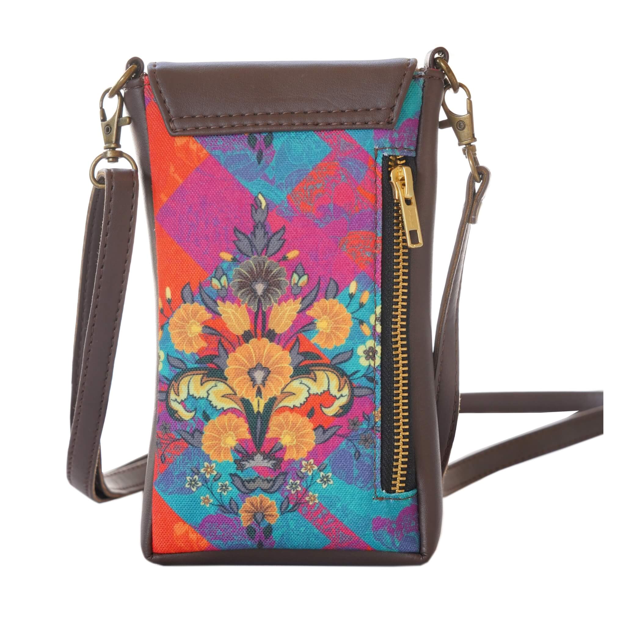 Floral Motif Crossbody Mobile Sling Bag