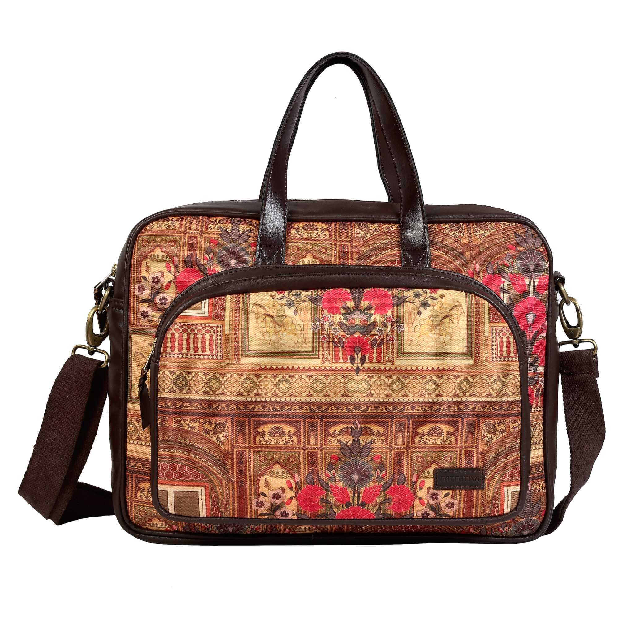 Haveli Flower Design laptop bag for Men